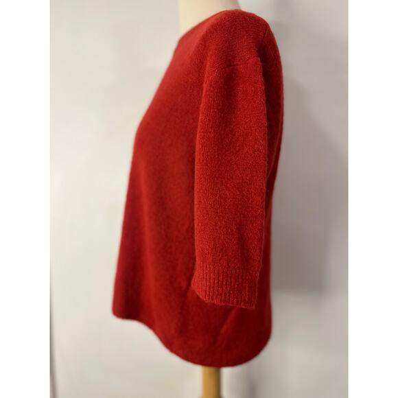 Cashmere blend Cozy Soft Short Sleeve Sweater L Red - Picture 5 of 5